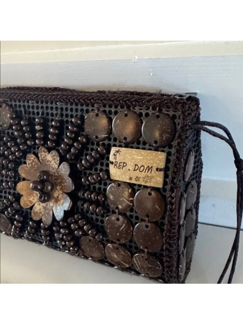 Vintage Boho Crossbody Beaded Purse Flower Bohemian